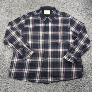 Weatherproof Vintage Shirt Men 2XL XXL Blue Flannel Lumberjack Casual Button